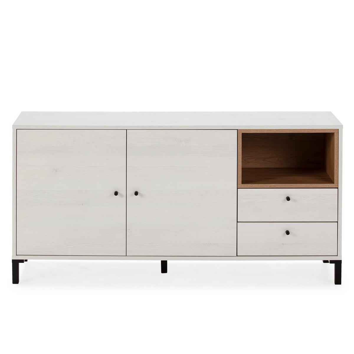 SIDEBOARD Javea 2 Schubladen Weiß - Weiß, Holzwerkstoff (136/67/40cm)