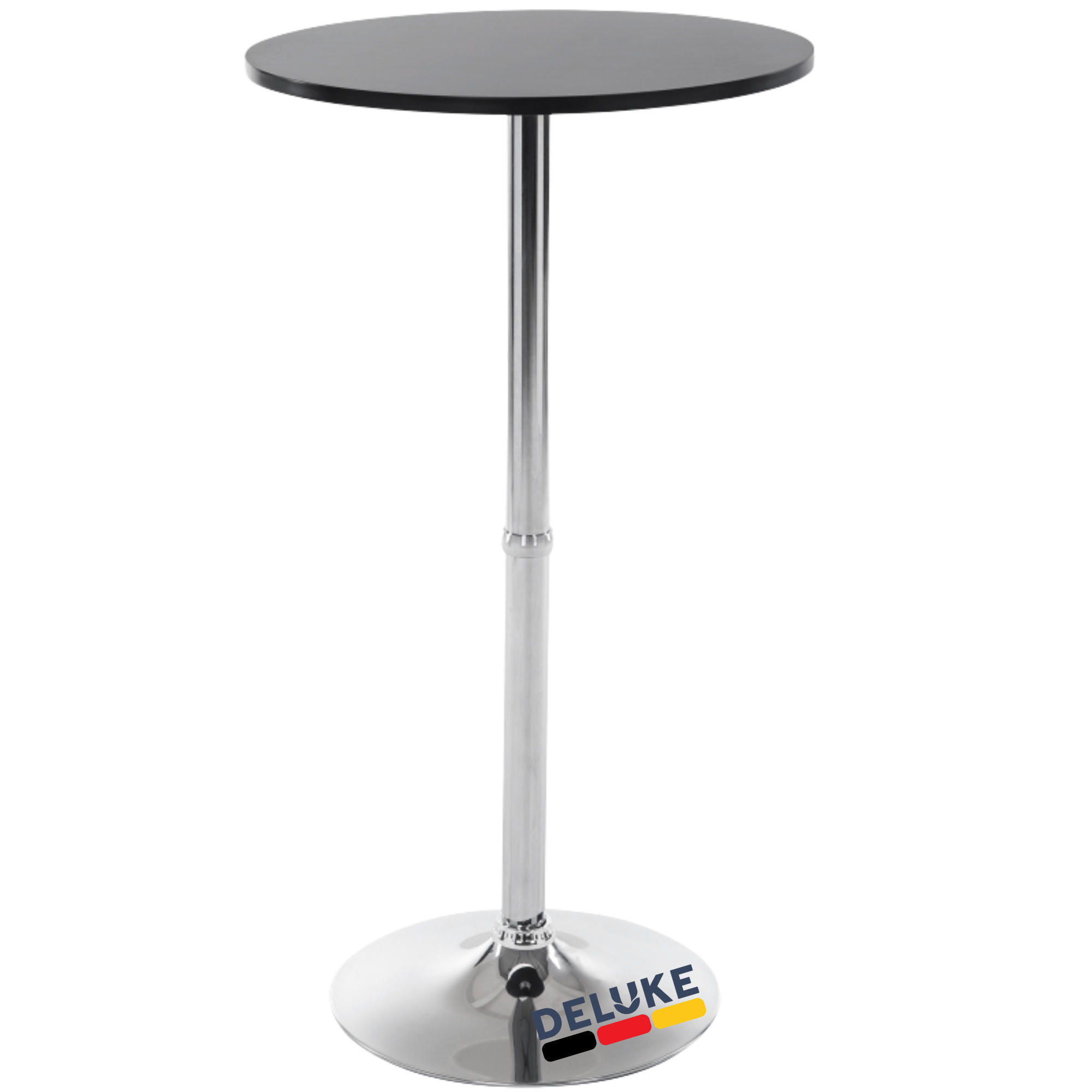 STEHTISCH rund Ø 60 cm BERLI 108x60 cm Schwarz-Silber - Schwarz, Metall (60/60/108cm) - DELUKE