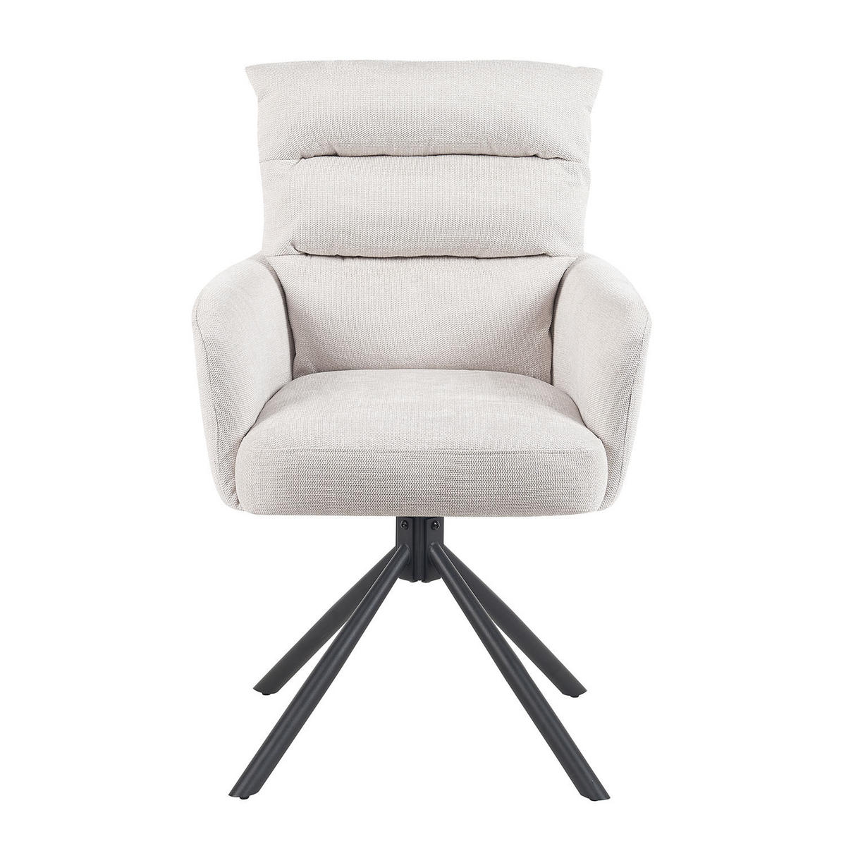 ARMLEHNSTUHL Mika-Jana 2er-Set - Creme/Schwarz, Textil/Metall (59/94/66cm) - DUBI Möbel