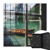 SCHLÜSSELBOX Schwarz 30x30 cm- Türöffnung nach rechts - Bergsee - Türkis, Metall (30/30/5cm) - TULUP