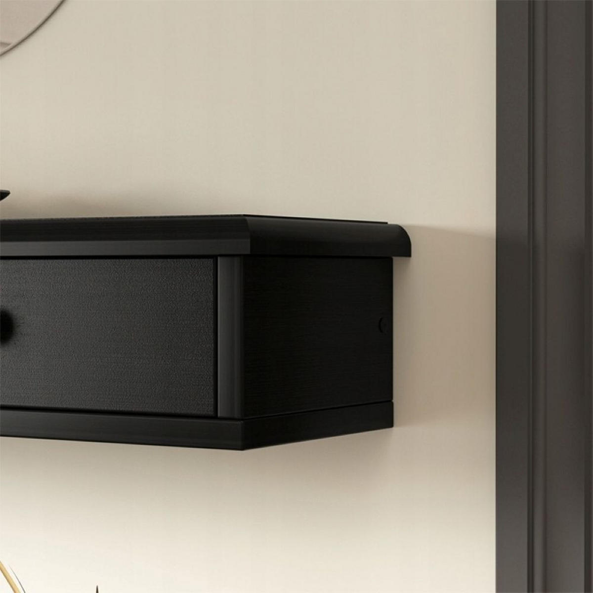 WANDREGAL, schwarz 64/15/10 - Schwarz, Holzwerkstoff (73/8/19.5cm)