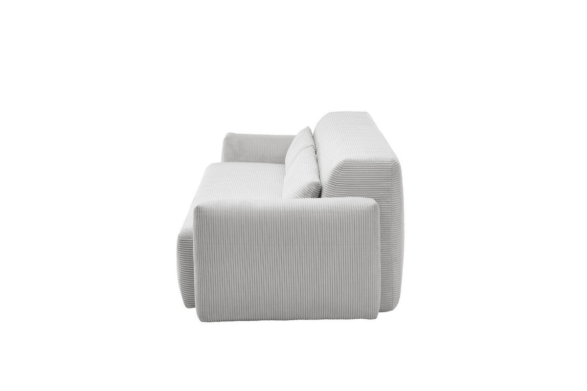 SCHLAFSOFA NEO Hellgrau Cord - Hellgrau/Schwarz, Kunststoff/Textil (233/75/108cm) - KAWOLA