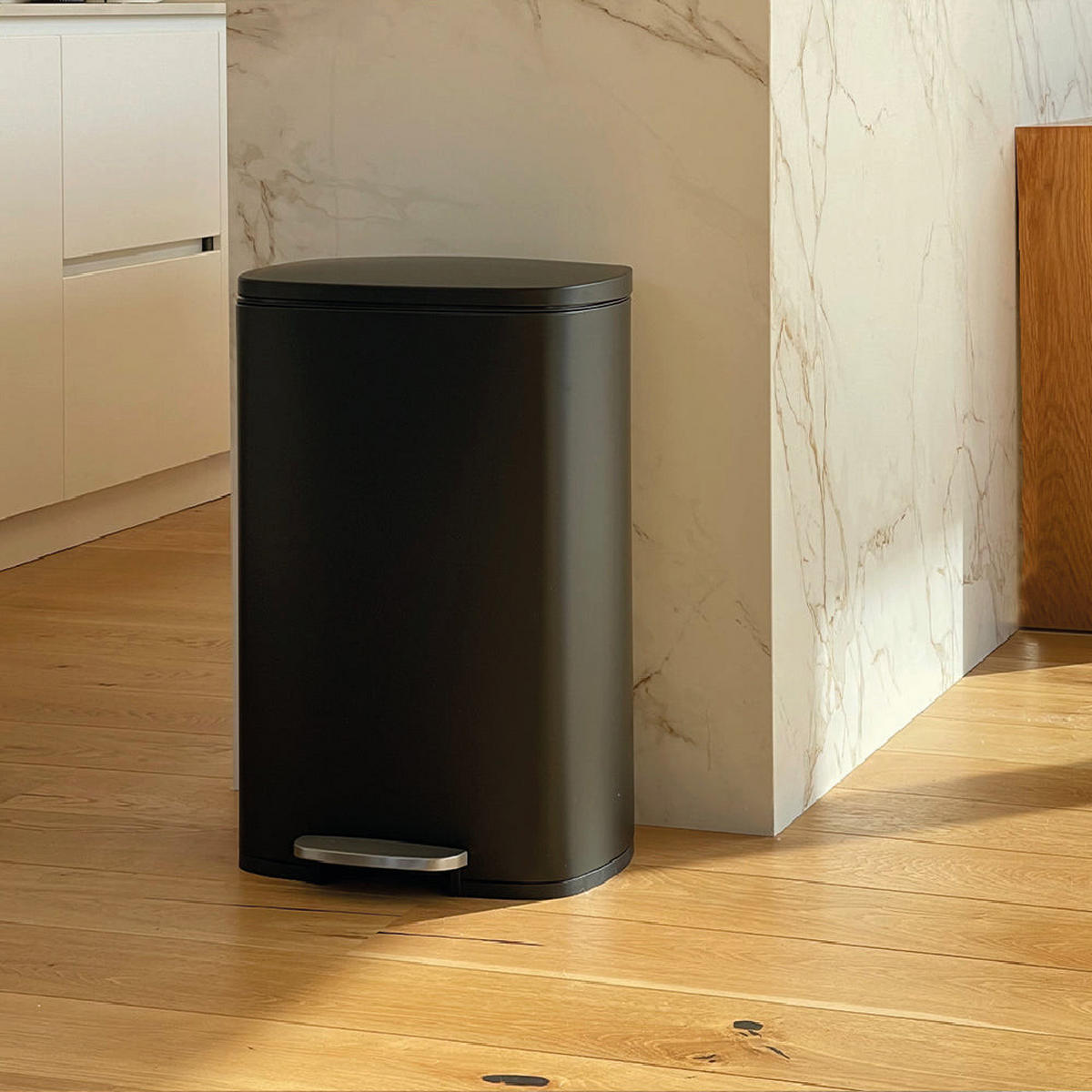 KÜCHENABFALLEIMER ADMIRAL schwarz - Schwarz, Metall (37/66/43cm) - Kitchen Move