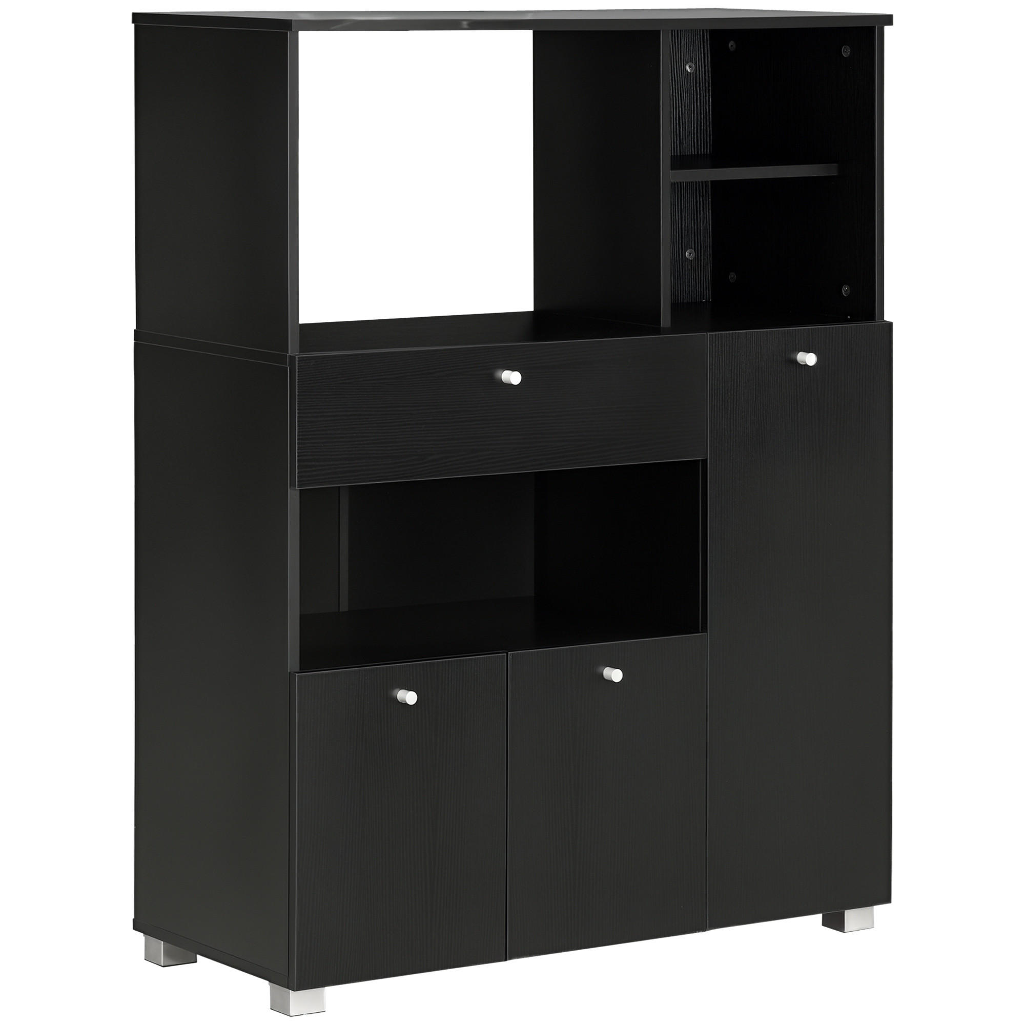 ComfortXL Mikrowellenunterschrank Schwarz 40x120x90 cm