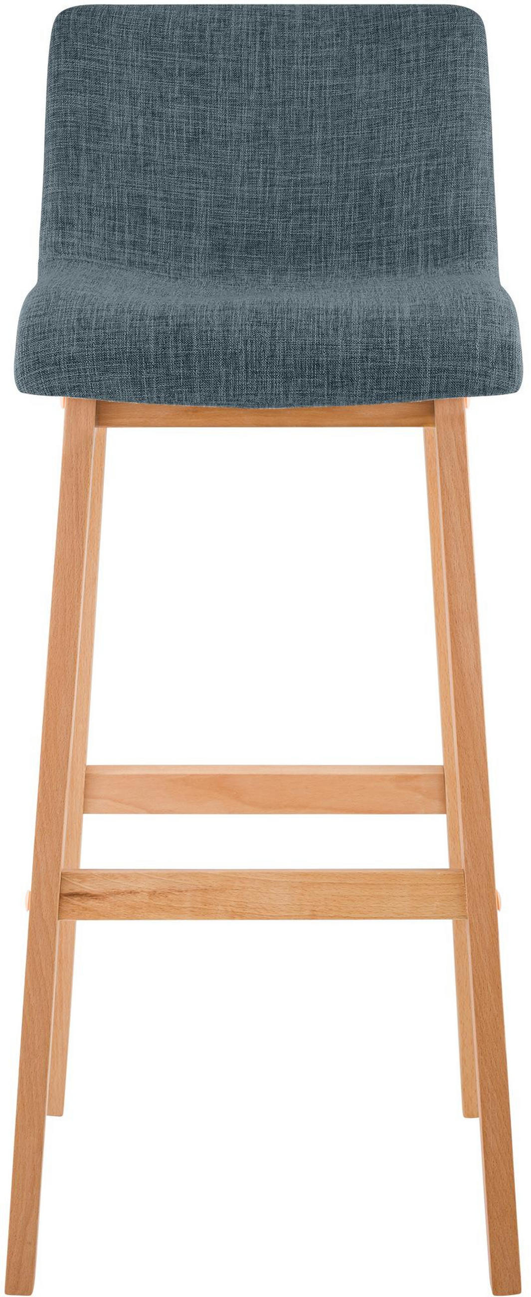 BARHOCKER Tenar Stoff Blau Braun - Blau, Textil (41/102/46cm) - DELUKE