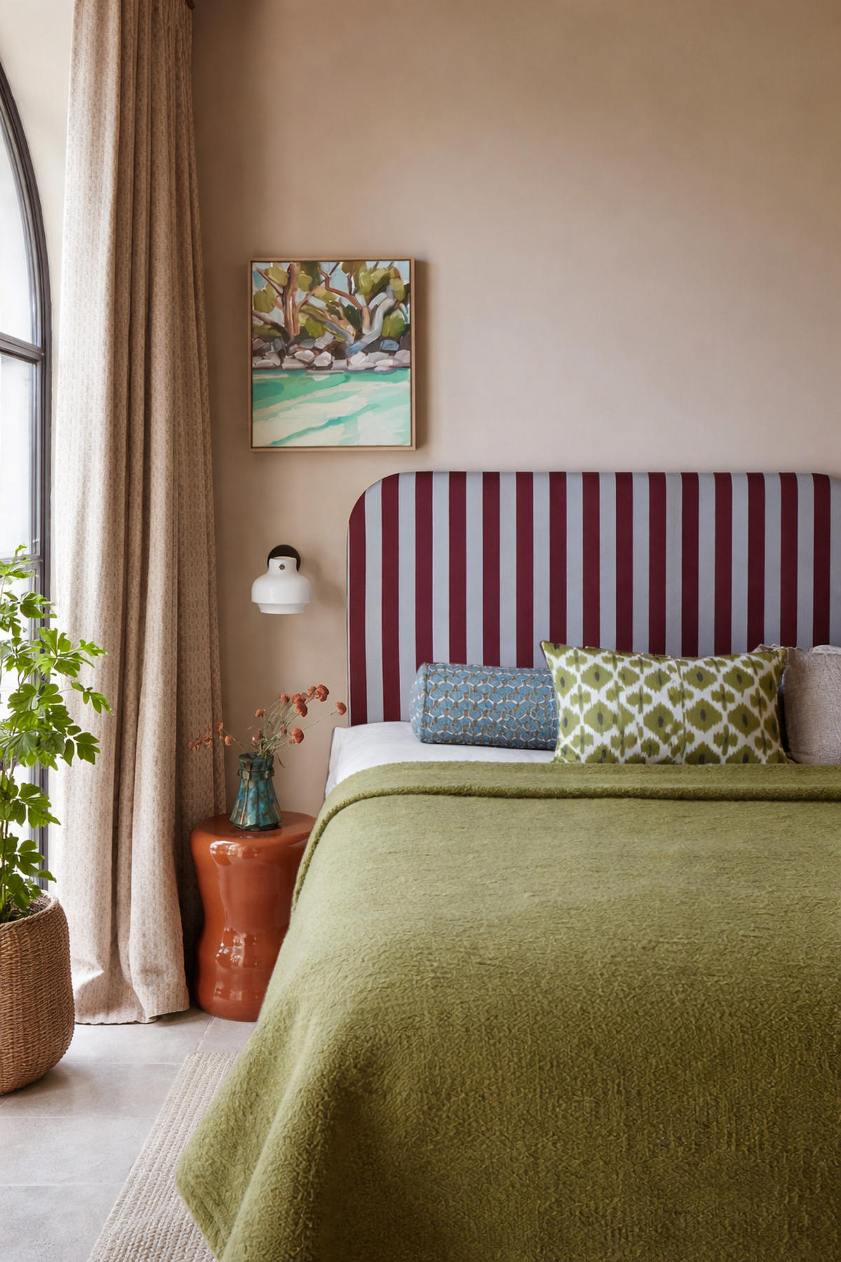 KOPFTEIL aus Samt 160x97cm EDDIE - Kirschrot, Textil (160/97/8cm) - RNT By Really Nice Things