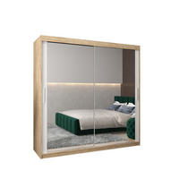 SCHWEBETÜRENSCHRANK 200/200/62 2-türig - Silberfarben/Weiß, Holz/Kunststoff (200/200/62cm) - Abiks Möbel