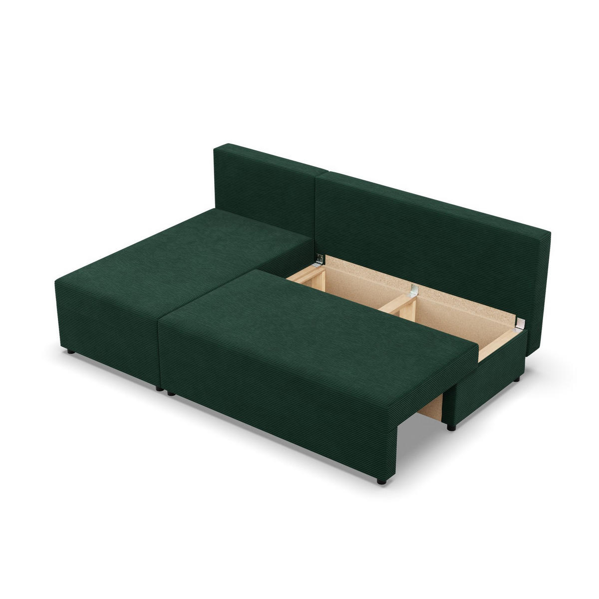 ECKSOFA MIT SCHLAFFUNKTION FERMO BONELL Dunkelgrün - Dunkelgrün, Textil (137/201cm) - Mebligo