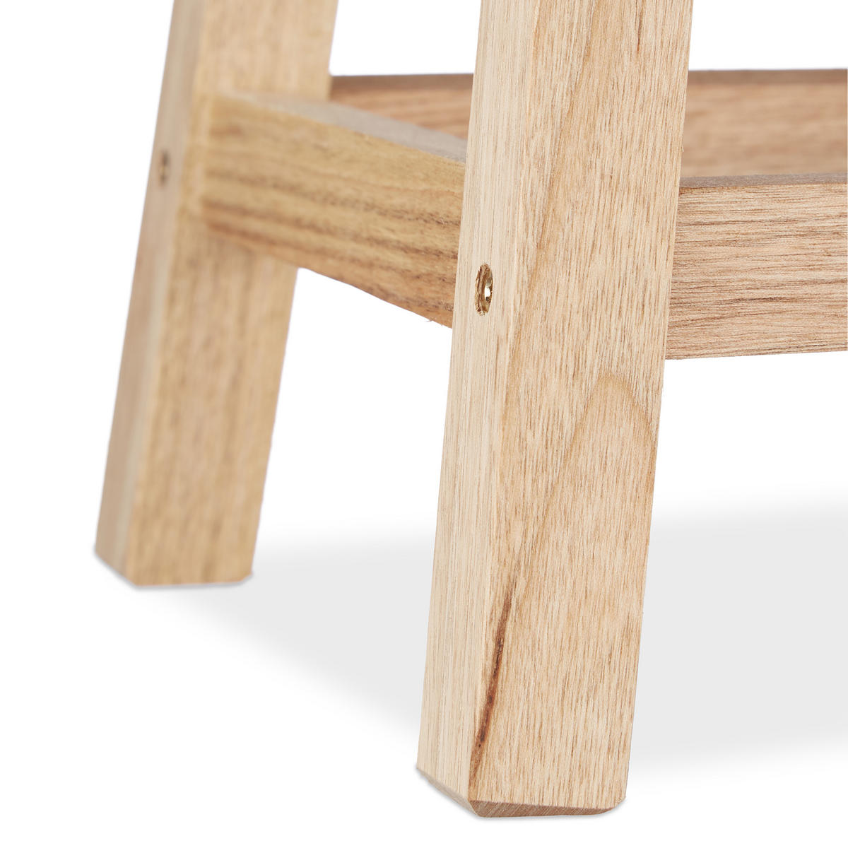 TRITTHOCKER - Hellbraun, Holz (29.5/25.5/22cm) - Relaxdays