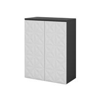 MIDISCHRANK Edge Schwarz 60 x 79.5 cm mit 2 Türen und 3 Fächer - Schwarz/Weiß, Holzwerkstoff (60/79.5/30cm) - Vicco