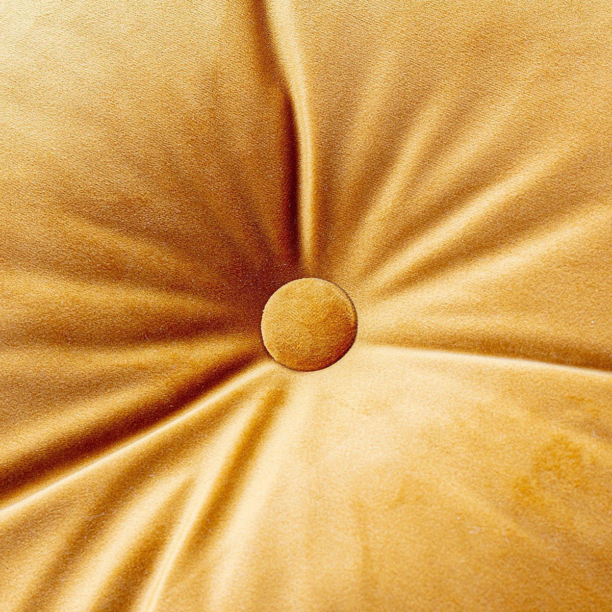 KISSEN Velvet rund, honiggelb, 37cm - Gelb, Textil (37cm) - Dekoria