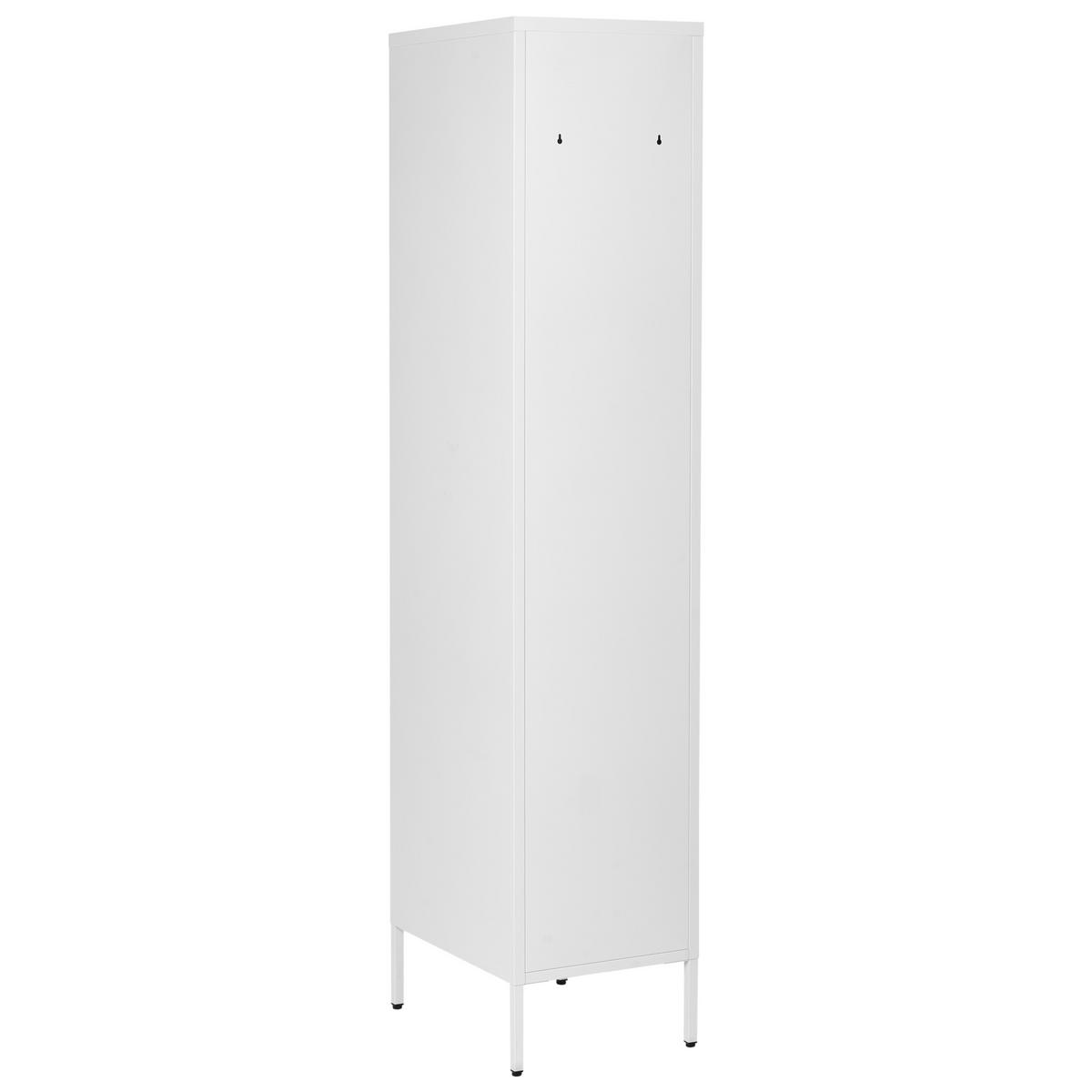 BÜROSCHRANK Metall Weiß Frome - Weiß, Metall (38/185/50cm) - Beliani