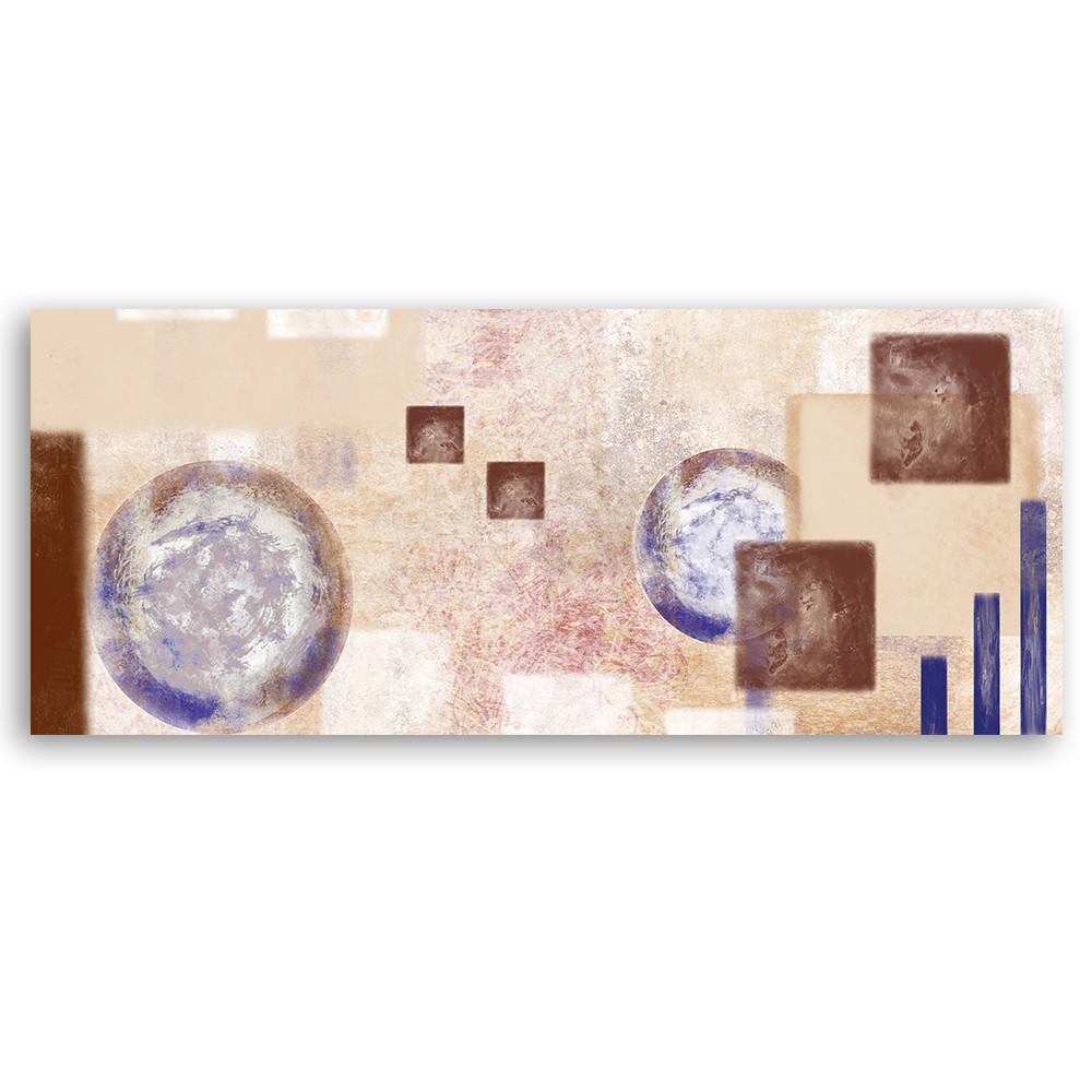 WANDBILD abstrakte quadrate - Beige, Textil (90/30cm) - Feeby