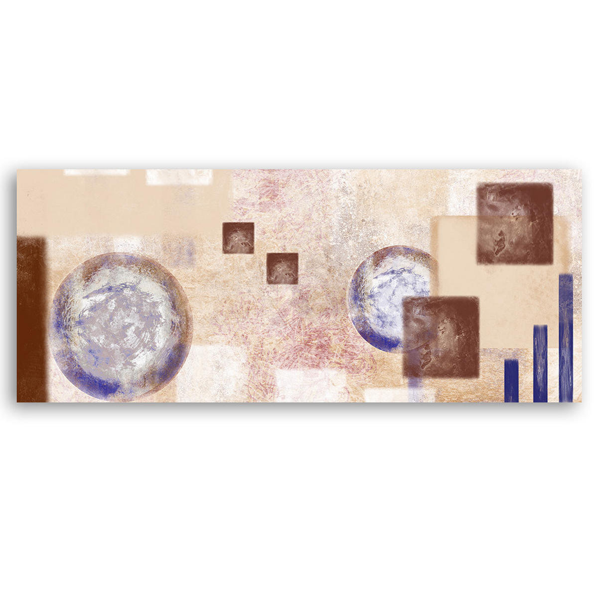 WANDBILD abstrakte quadrate - Beige, Textil (90/30cm) - Feeby