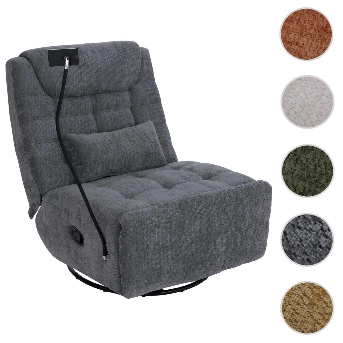 RELAXSESSEL Dunkelgrau - Dunkelgrau, Textil (82/96/163cm) - MCW