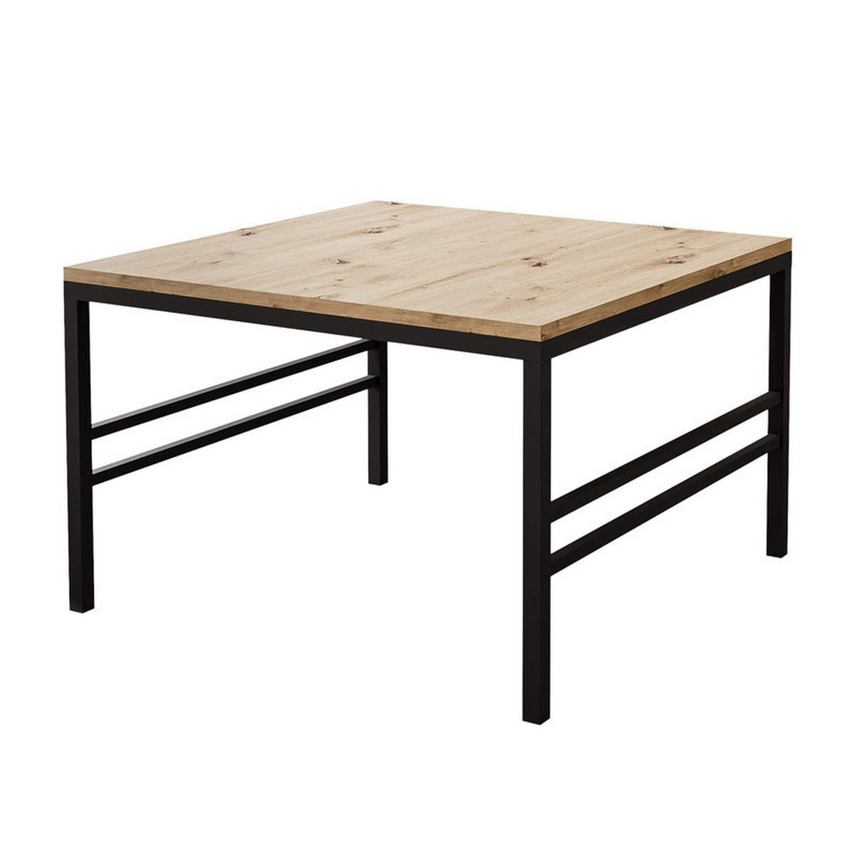 COUCHTISCH FORMA 60/60 cm Quadrat, Schwarz / Artisan-Eiche - Schwarz/Eiche Artisan, Metall (60/60/46cm) - Idohome