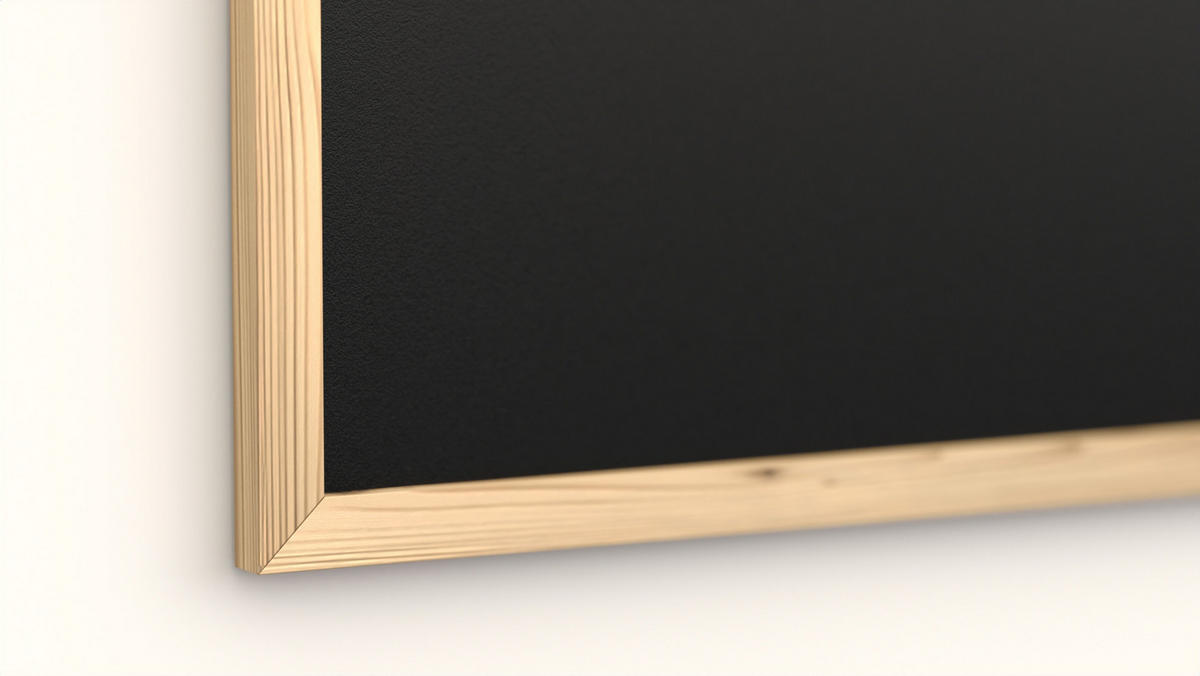 SCHWARZE Kreidetafel 60x40 cm, ECO-Holzrahmen - Schwarz, Holz (60/40/2cm) - ALLboards