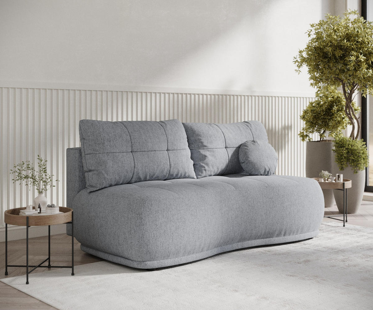 SCHLAFSOFA Cirrus Grau Webstoff - Schwarz/Grau, Holz/Holzwerkstoff (206/95/105cm) - Maison de Reve