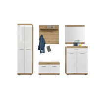 GARDEROBE 5-teilig in 255/195/38 cm - Weiß, Holz (255/195/38cm) - moebel dich auf