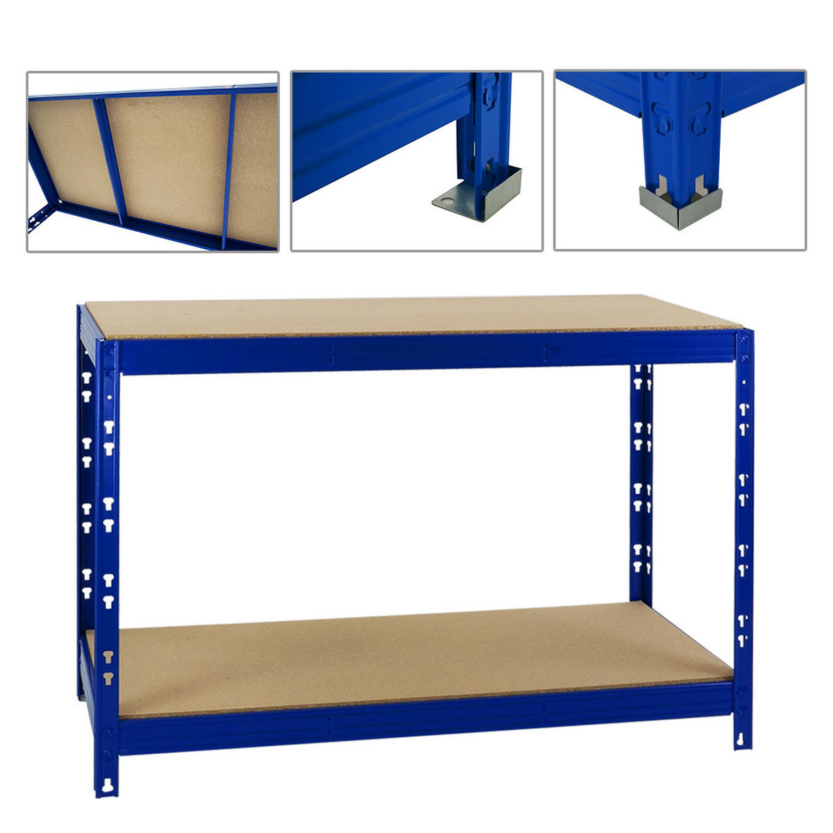 WERKBANK Tiger 300 kg pro Fachboden 90x140x60 cm Blau - Blau, Metall (140/90/60cm) - PROREGAL