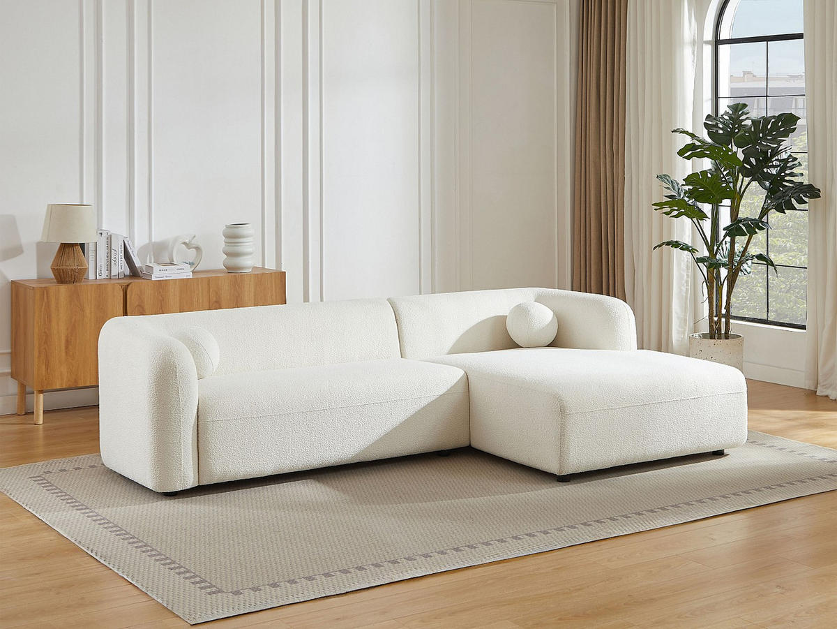 SOFA - 5 Personen - stoff - elfenbeinfarben Ovotas - Weiß, Holz/Textil (270/70/160cm) - Vente-Unique