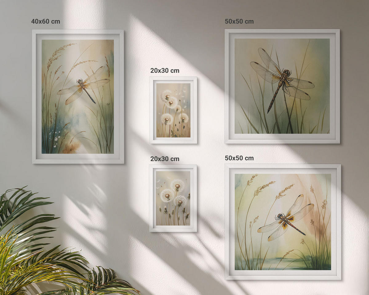 WANDBILDER 5er-Set - 50x50 cm & 20x30 cm & 40x60 cm Weißer Rahmen - Strandbretter, Surfboote, Vögel - Weiß, Kunststoff (40/60cm) - ArtPrintCave