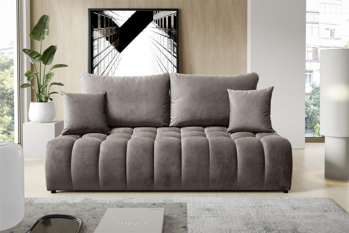 SCHLAFSOFA Nina - Braun, Holzwerkstoff/Textil (200/96/107cm) - Fun Möbel