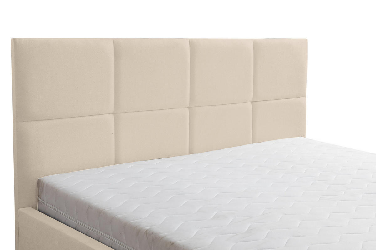 POLSTERBETT BETTY mit Kopfteil, 160 x200 cm, Doppelbett mit Bettkasten und Lattenrost aus Velourstoff, Velourstoff, Frabe: Beige - Beige, Holz/Kunststoff (160/200cm) - VENASI MÖBEL