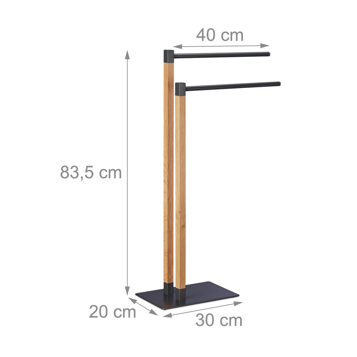 HANDTUCHHALTER - Multicolor, Holz/Metall (51.5/83.5/20cm) - Relaxdays