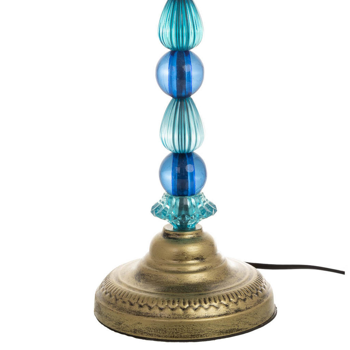 LAMPE aus Metall und Glas, blau, 30x48cm - Blau, Metall (30/30/47cm) - Wanderlust