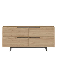 DESIGN-SIDEBOARD - Dunkles Holz - Nussbaumfarben, Holz (160/74/44cm) - Drawer