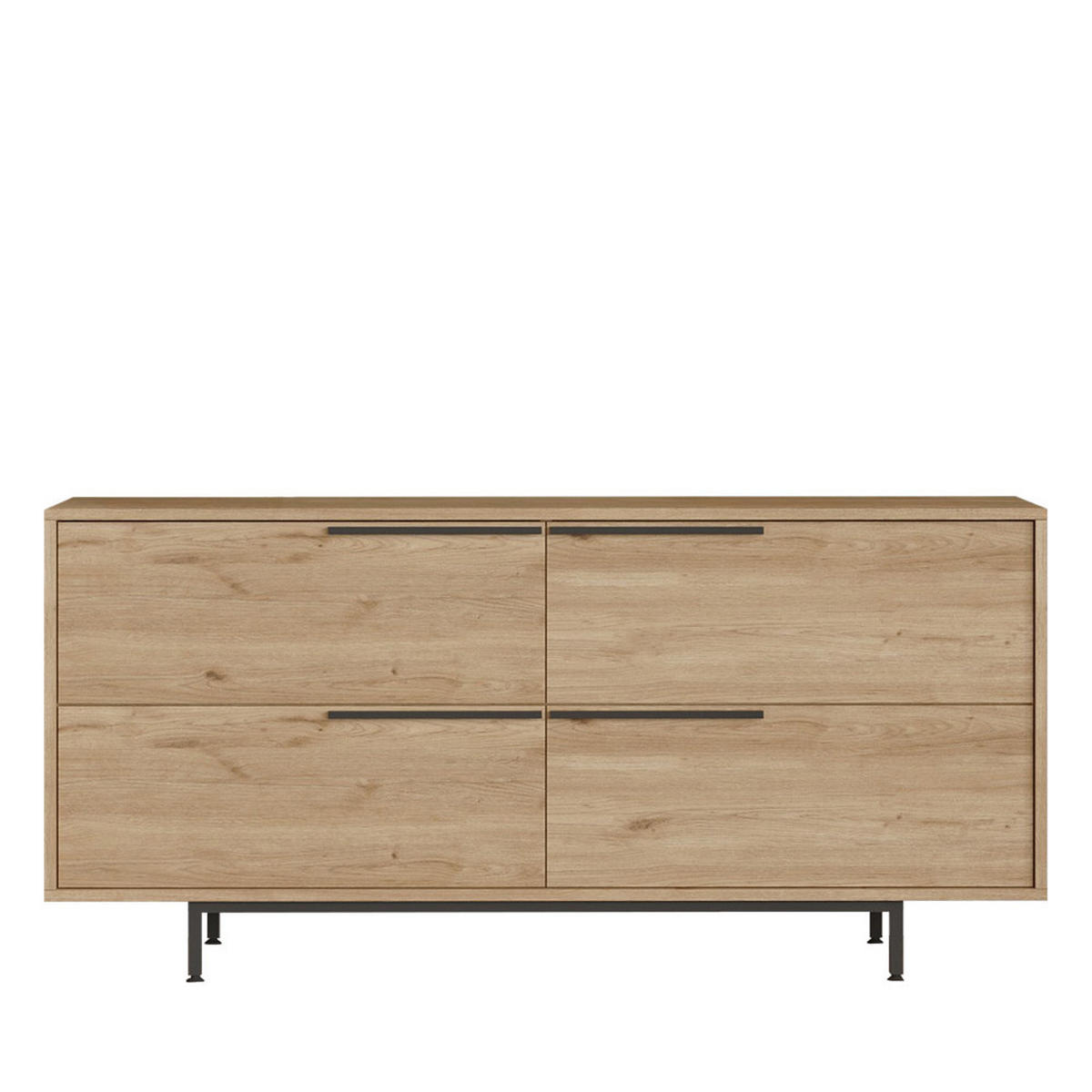 DESIGN-SIDEBOARD - Dunkles Holz - Nussbaumfarben, Holz (160/74/44cm) - Drawer