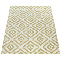 KURZFLORTEPPICH, mit Rautenmuster, aus Polypropylen, Gelb, 200 x 280 cm - Gelb, Textil (200/280cm) - KADIMA DESIGN