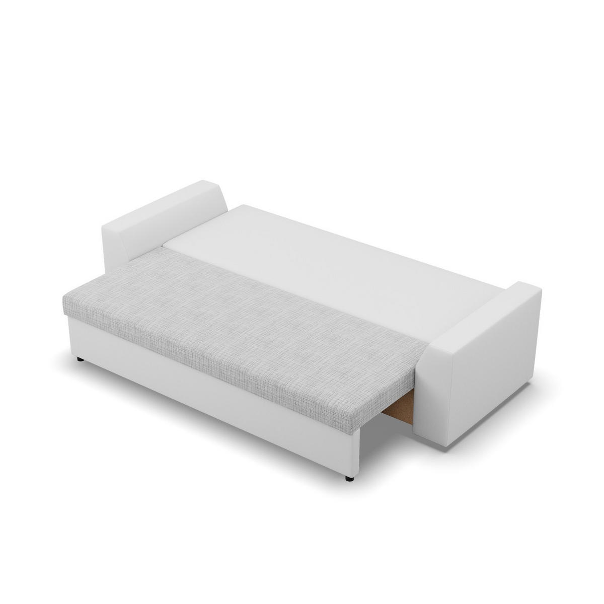 SOFA 3-SITZER MIT SCHLAFFUNKTION LUGO Grau/Weiß - Weiß/Grau, Textil (92/92/232cm) - Mebligo