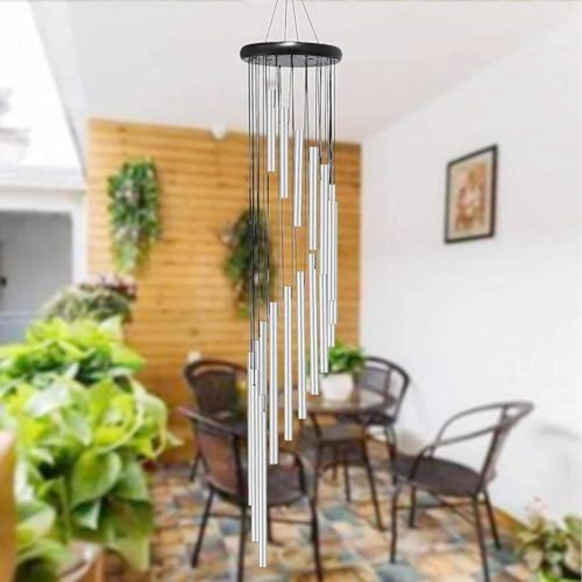 WINDSPIEL Aluminium 18 Rohre Silber 91,4 cm - Silberfarben, Metall (91.4/11.9/11.9cm)