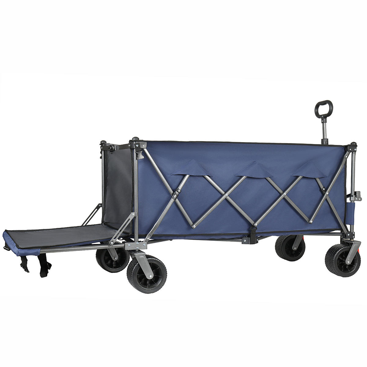 HANDWAGEN, faltbar-verbreitert, 300+120L, Geländeräder, blau - Blau, Metall (27.5/72.5/41cm) - Vallsero