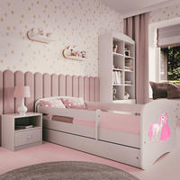 POSTEĽ Biela - pink/biela, kompozitné drevo (80/180cm) - Petits-meubles