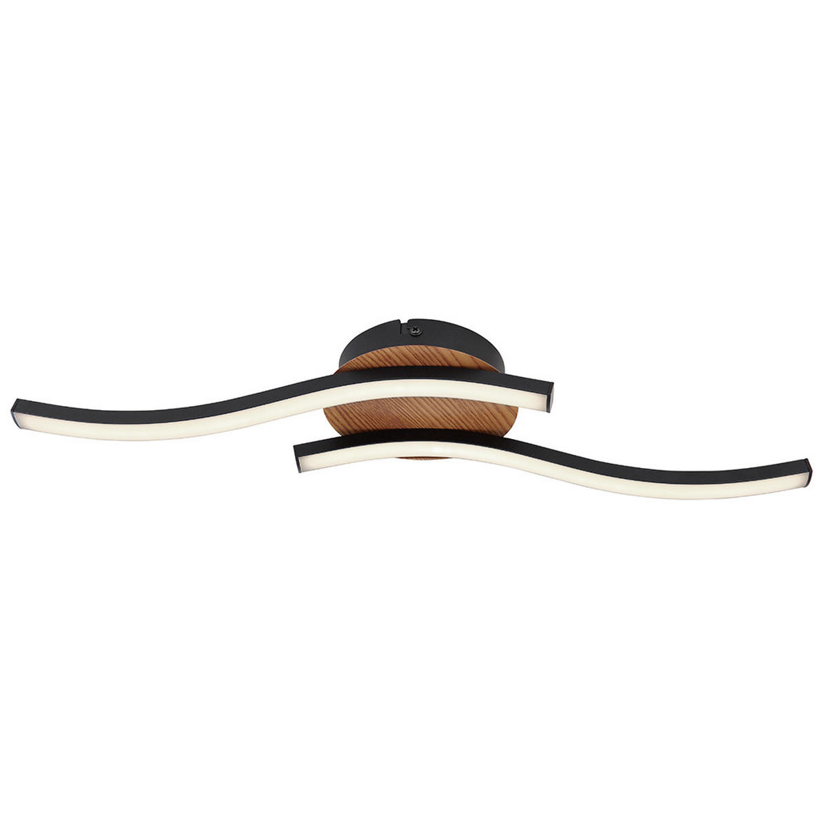 LED DECKENLEUCHTE Holzoptik Schwarz 2 flammig - Schwarz, Metall (51/13/7.5cm) - Globo Lighting