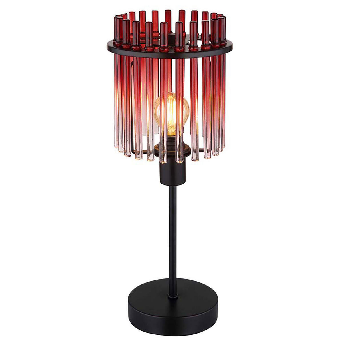 TISCHLEUCHTE Metall Glas Rot - Rot, Glas (15/15/37.5cm) - Globo Lighting