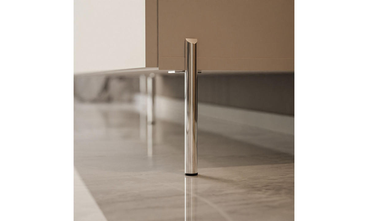 TV-SCHRANK COLGANTE 150/40/50 cm gerade chromfarbene Füße ohne LED-Beleuchtung Kaschmir - Chromfarben/Kaschmir, Holzwerkstoff (150/50/40cm) - Lookway