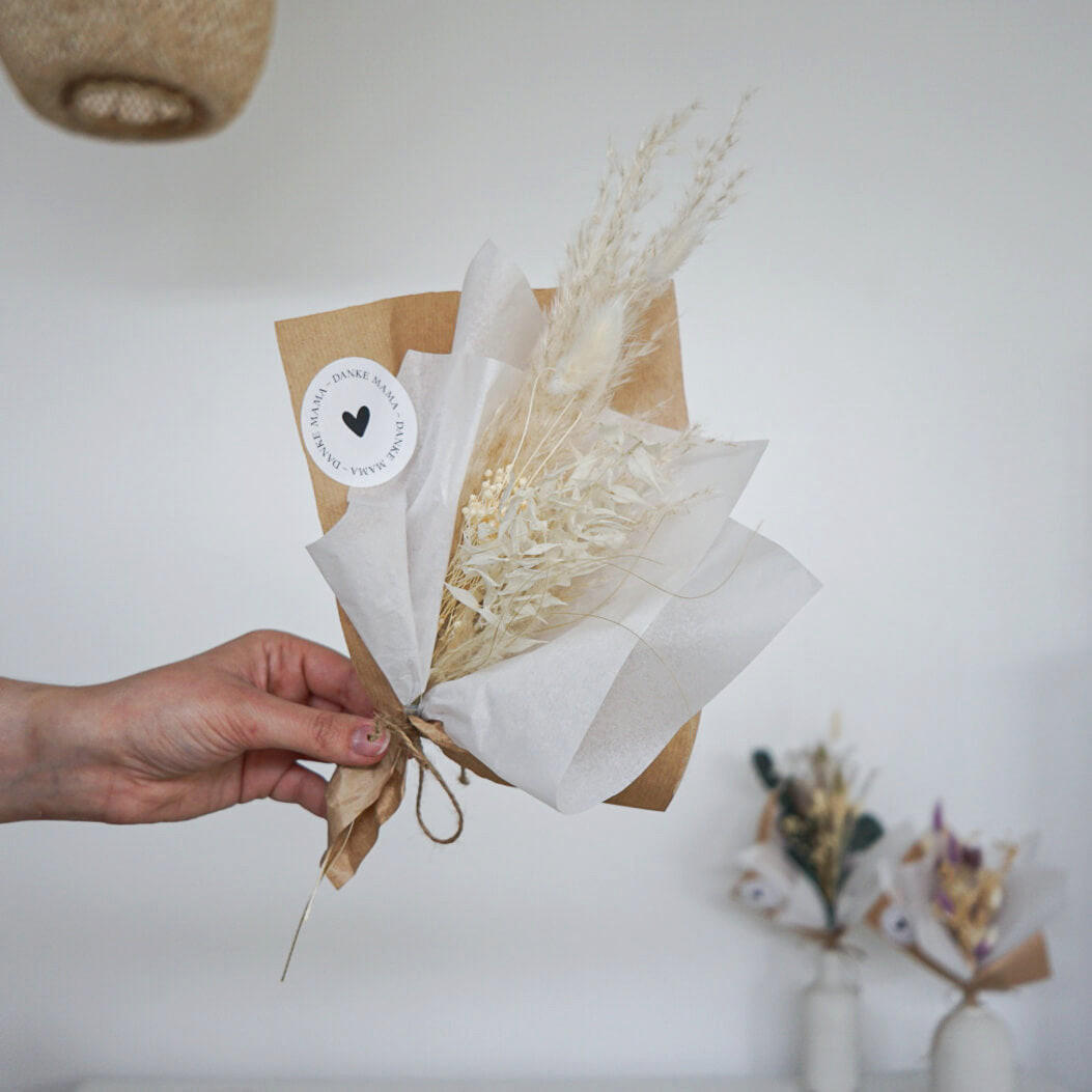 TROCKENBLUMENSTRAUSS Pampasgras Boho Dream Mini - weiß - Weiß, Naturmaterialien (30cm) - Lykke & You