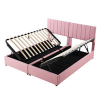 POLSTERBETT 180/200 cm Rosa mit Hydraulik, Stauraum und Lattenrost ohne Matratze - Pink, Textil (180/200cm) - MIVRAY