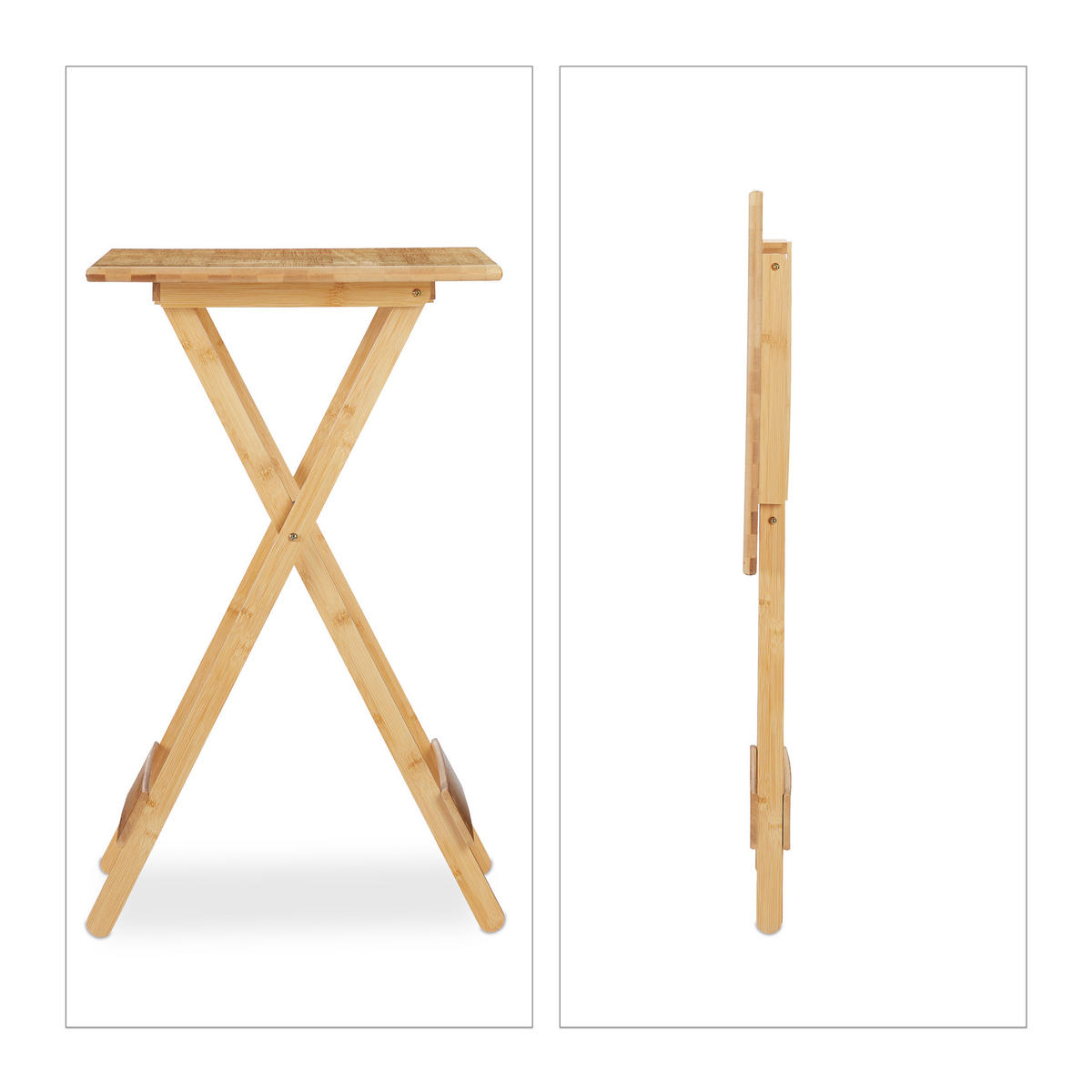 KLAPPTISCH - Hellbraun, Holz (38/48/63.5cm) - Relaxdays