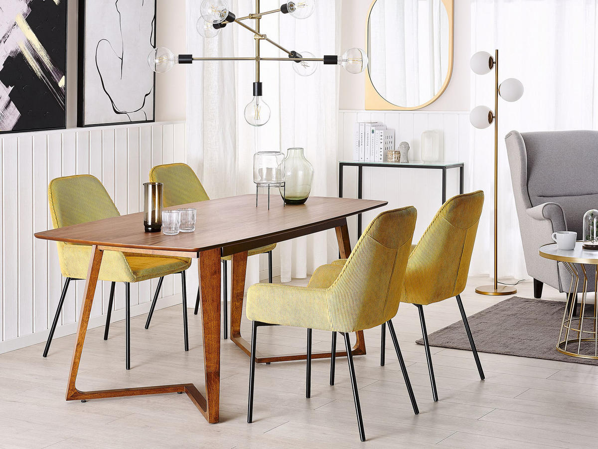 ESSTISCH 180/90/76 cm Dunkelbraun Rechteckig Huxter - Dunkelbraun, Holzwerkstoff (180/90/76cm) - Beliani