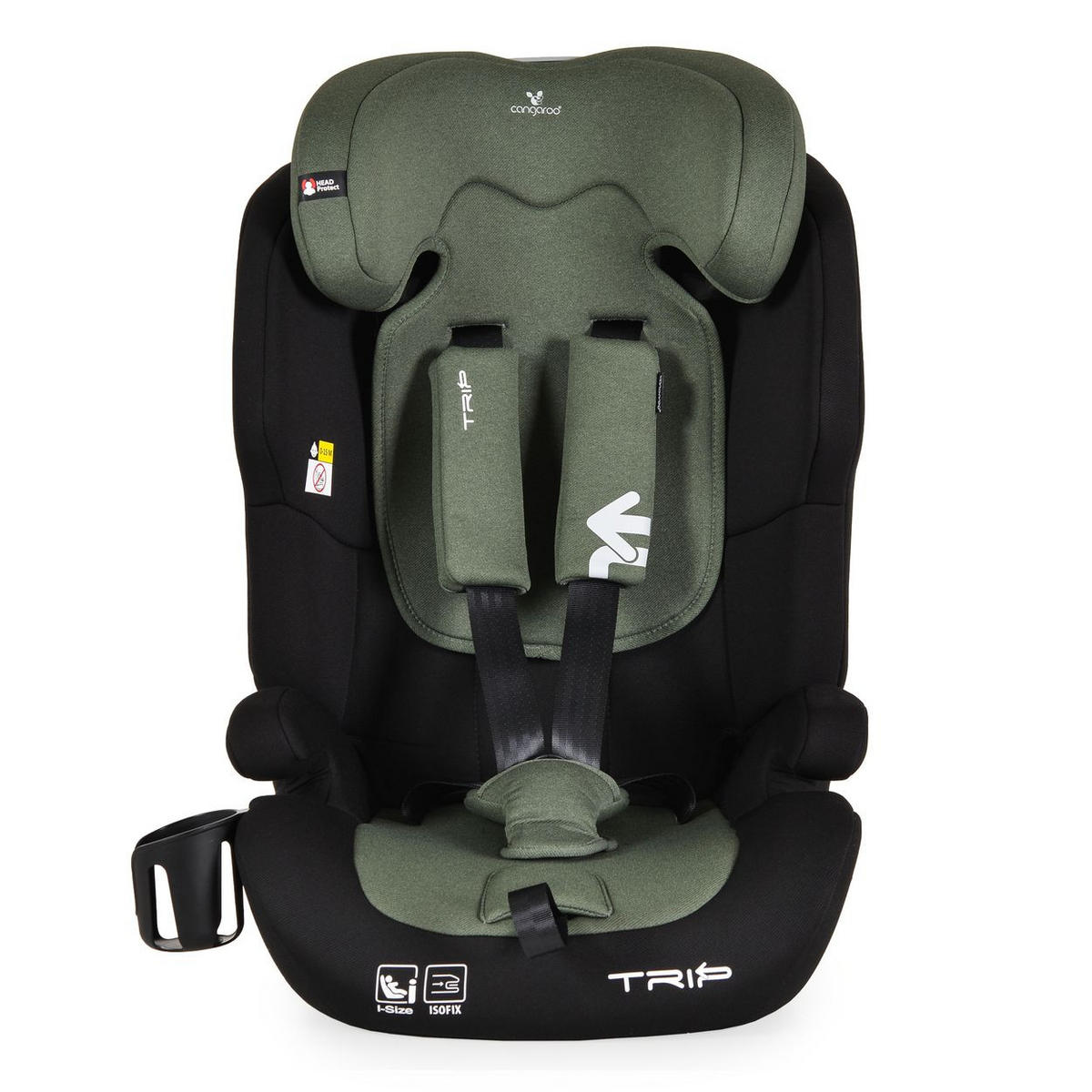KINDERSITZ Trip i-Size grün (76-150cm) Isofix verstellbare Kopfstütze Gurt - Grün, Textil (40/60/45cm) - Cangaroo