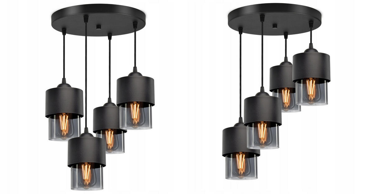 PENDELLEUCHTE Hege - Transparent/Anthrazit, Glas/Metall (35/35/70cm) - kiki design