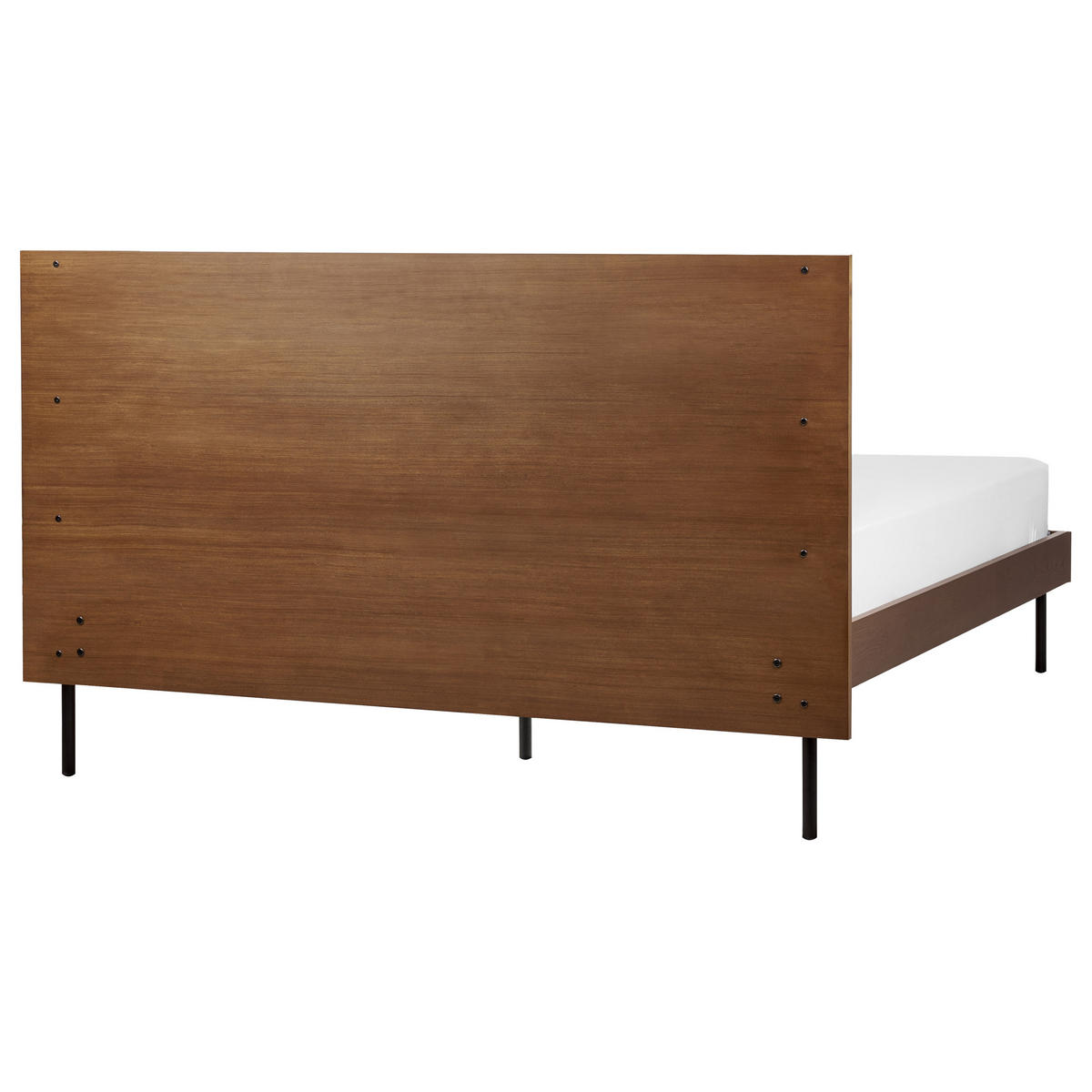 BETT mit Lattenrost 140/200 cm Dunkler Holzfarbton Libermont - Dunkelbraun, Holzwerkstoff (140/200cm) - Beliani