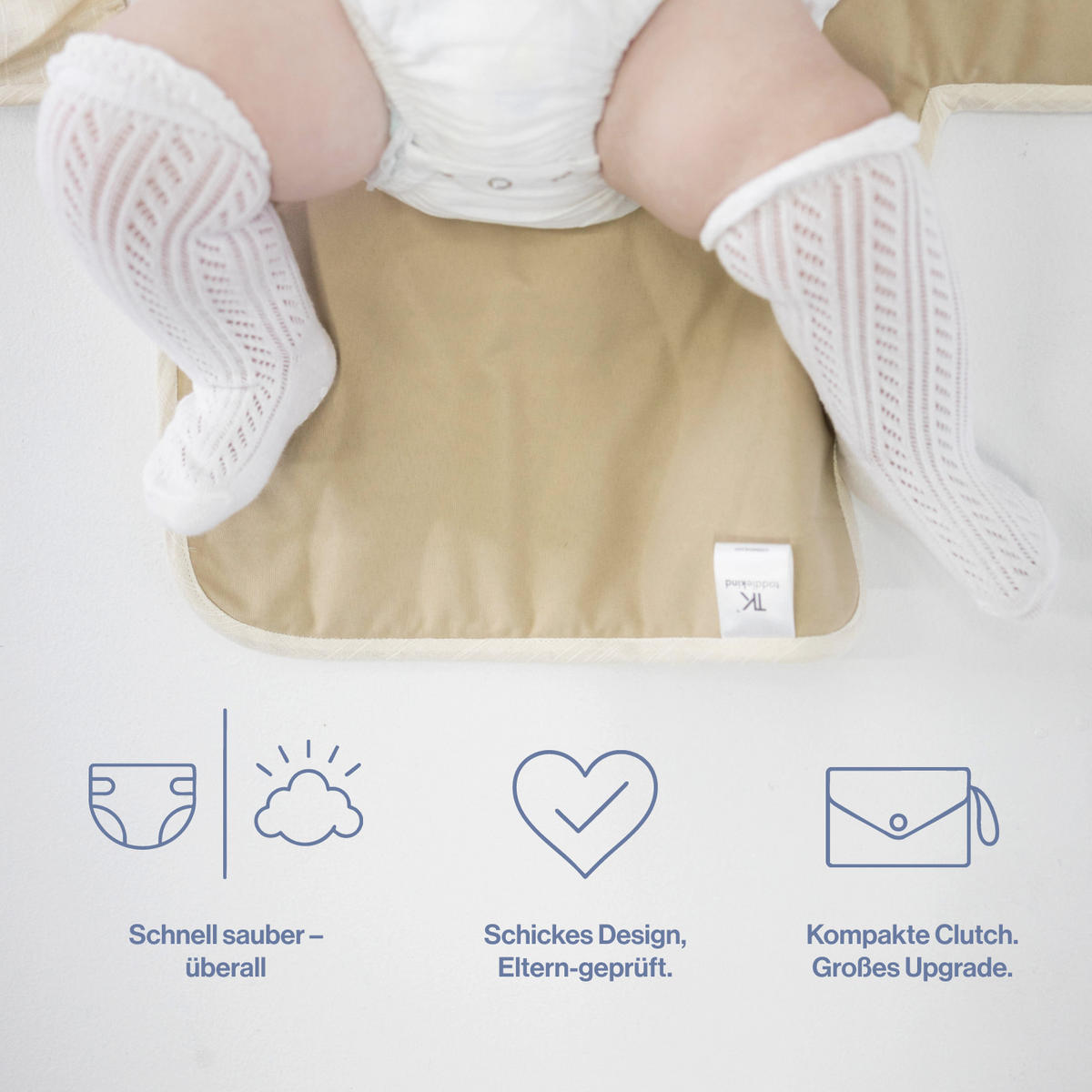 WICKELMATTE Mini Maven beige 35x74 - Beige, Textil (35/74cm)