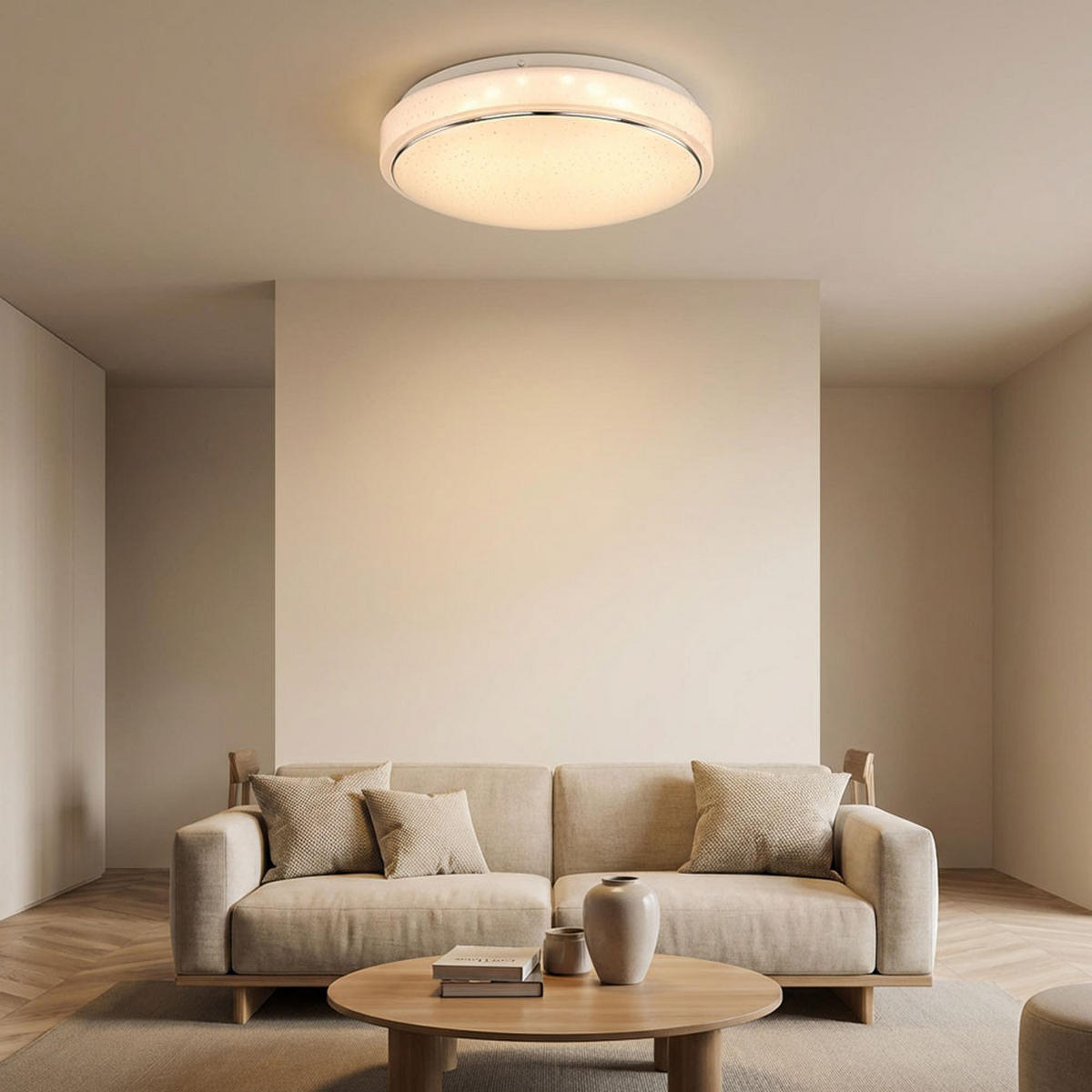 LED DECKENLEUCHTE KALLE Weiß Metall - Weiß, Metall (28.5/28.5/7.5cm) - Globo Lighting