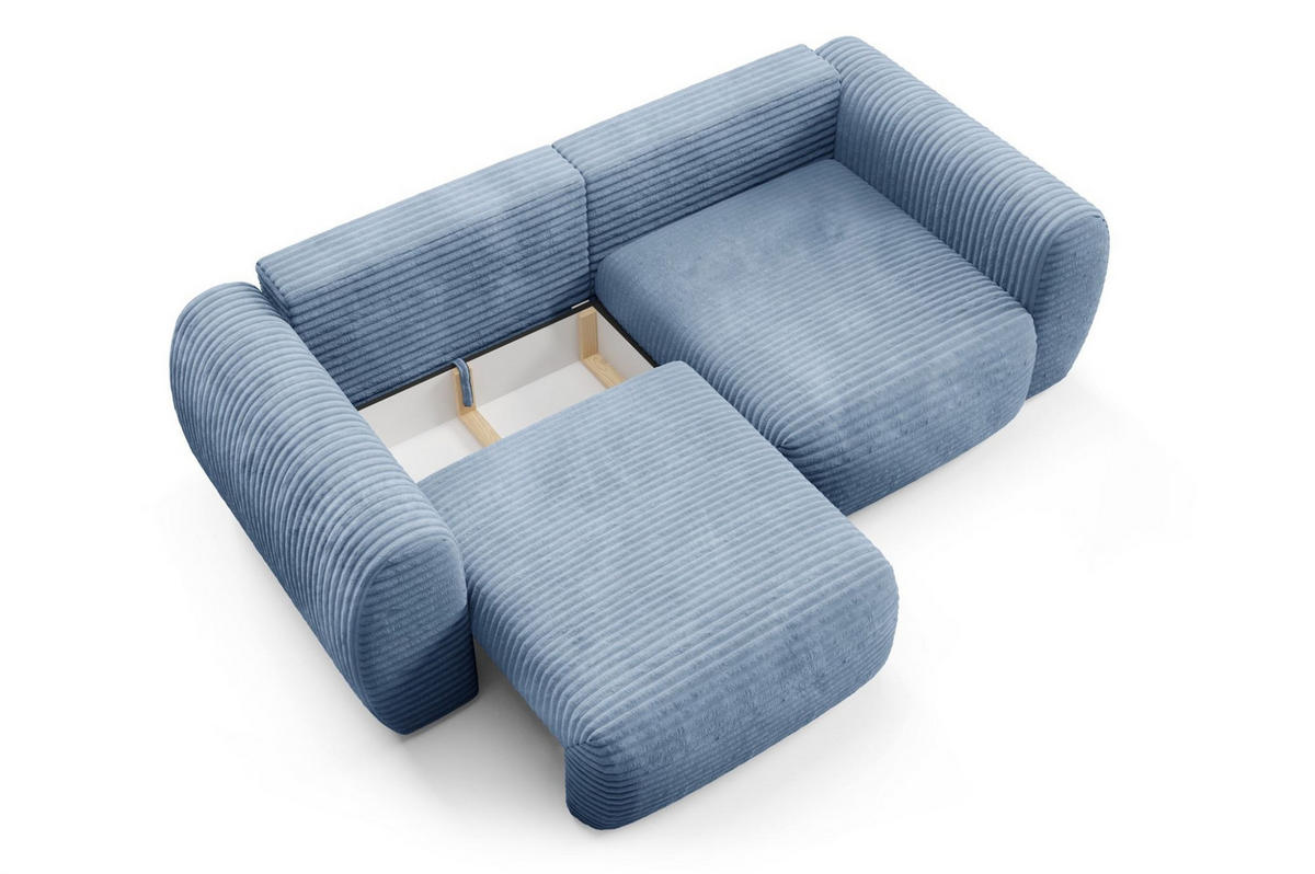 SCHLAFSOFA Simone - Hellblau, Holzwerkstoff/Textil (266/95/110cm) - Fun Möbel